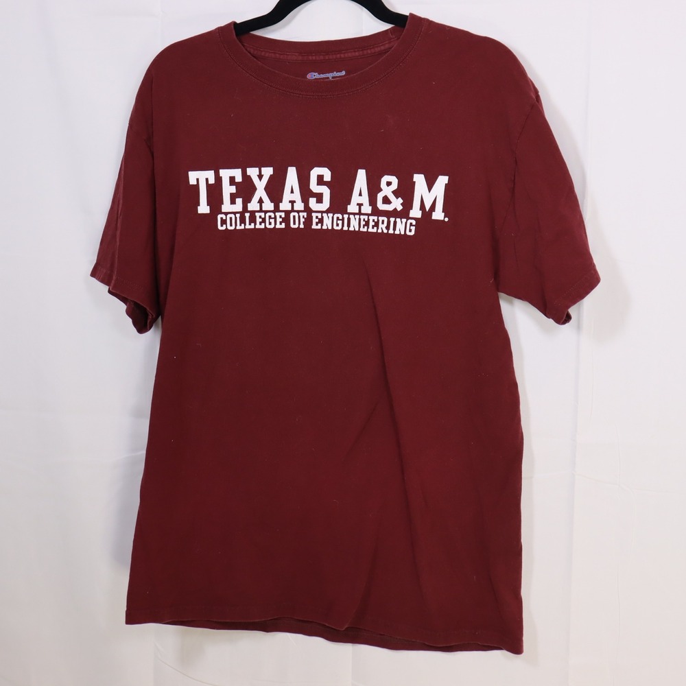 Champion T-Shirt‎ M Maroon Mens Texas A&M Engineering Tee